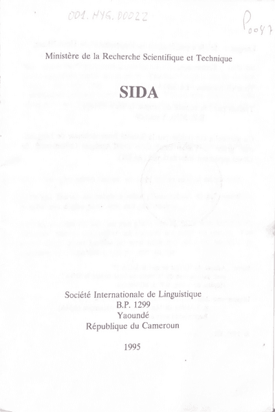 Couverture — SIDA