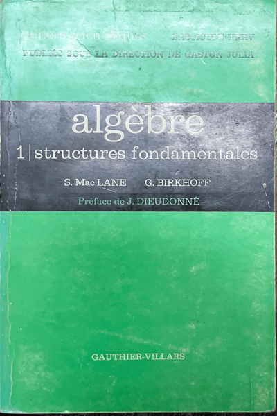 Couverture — Algèbre 1Structures fondamentales