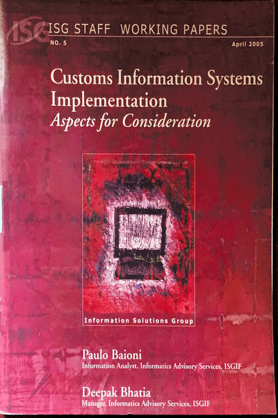 Couverture — Customs Informations Systems Implementation. Aspects for Consideration