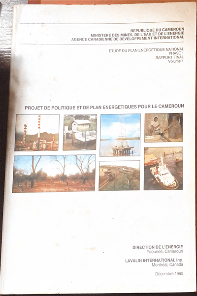 Couverture — Etude du plan energitique National phase 1 Rapport Final