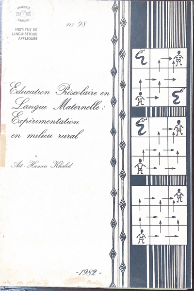 Couverture — Education prescolaire en langue maternelle experimentation en milieu rural: Initiation au raisonnement