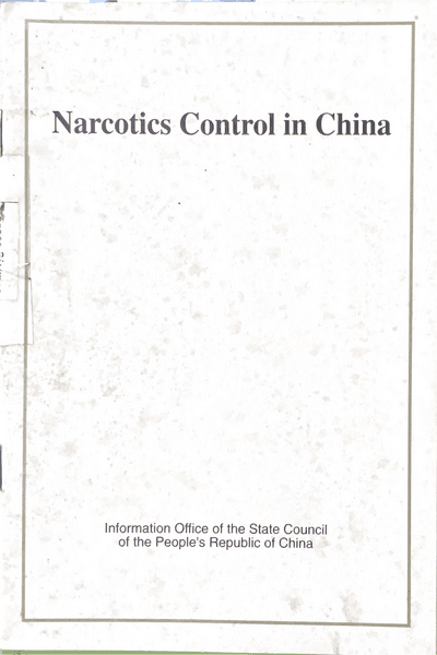 Couverture — Narcotics in China