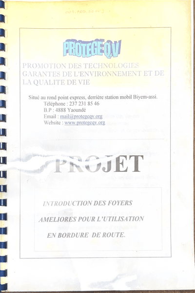 Couverture — Introduction des foyers ameliores pour l'utilisation en bordure de route